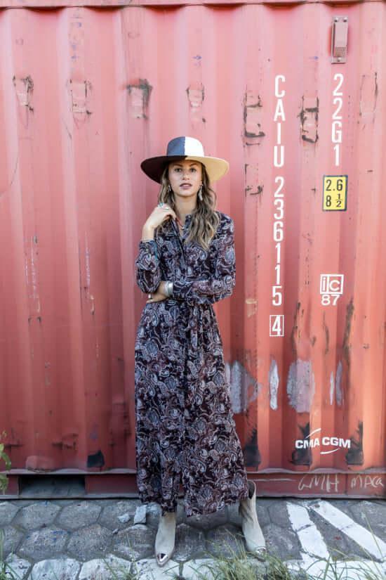robe mi longue manche trois quart