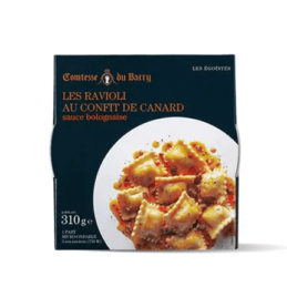 Les raviolis au confit de canard, sauce bolognaise