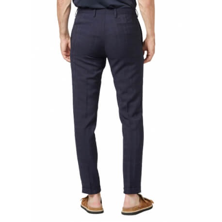 Pantalon-slim-revers-navy-carreau