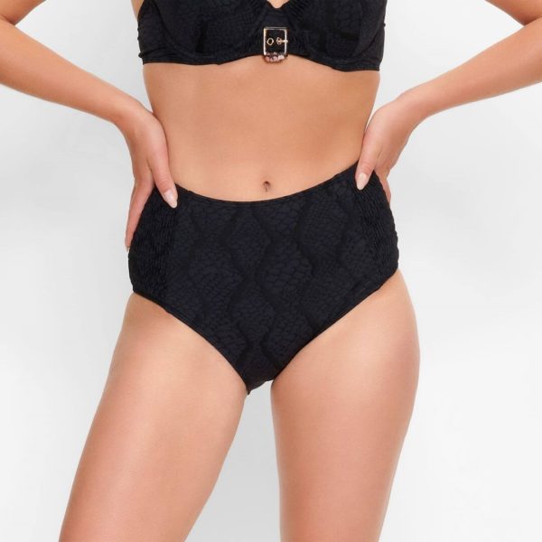 Slip de bain taille haute black snake