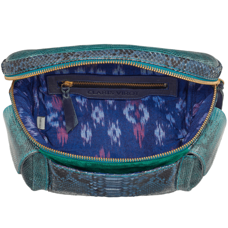 sac-banane-jules-python-lezard-lagon-bleu-vert-intérieur