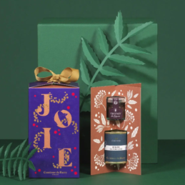 Coffret Joie Bleutée - Bloc de foie gras de canard + Chutney de figue